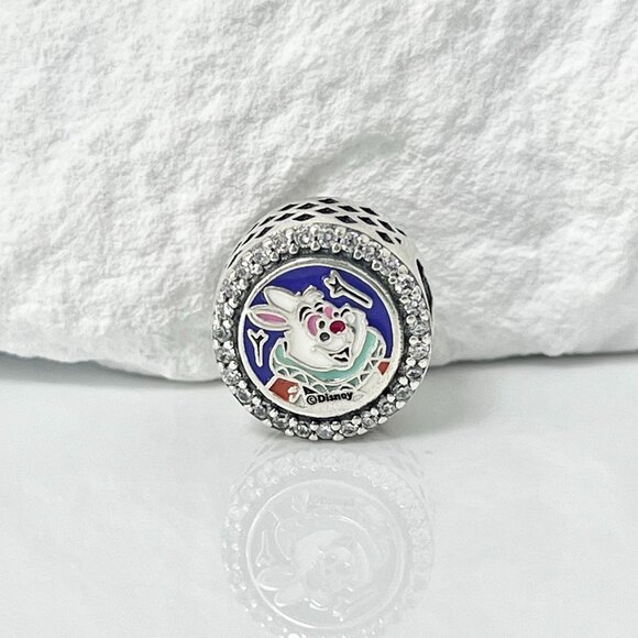 Pandora White Rabbit March Hare Bunny Easter Bead Charm S925 Silver Charm - Picture 1 of 3